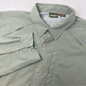 Howler Men's XL Green Plaid Fishing Stretch Long Sleeve Button Front Shirt